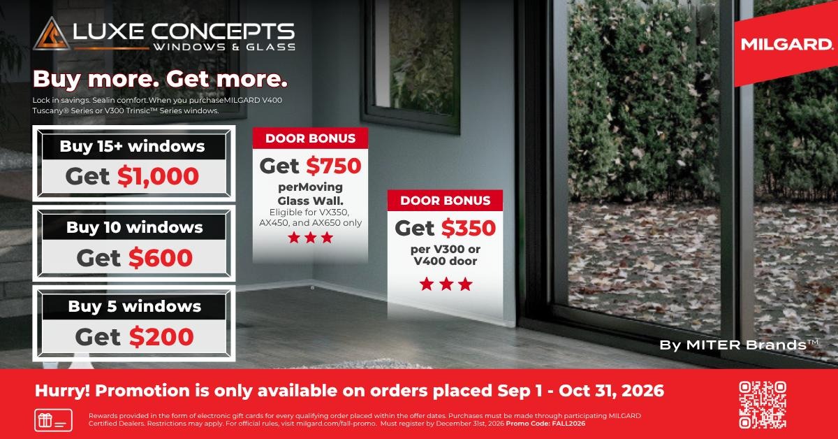 Milgard Fall 2026 Promotion - Buy More Get More