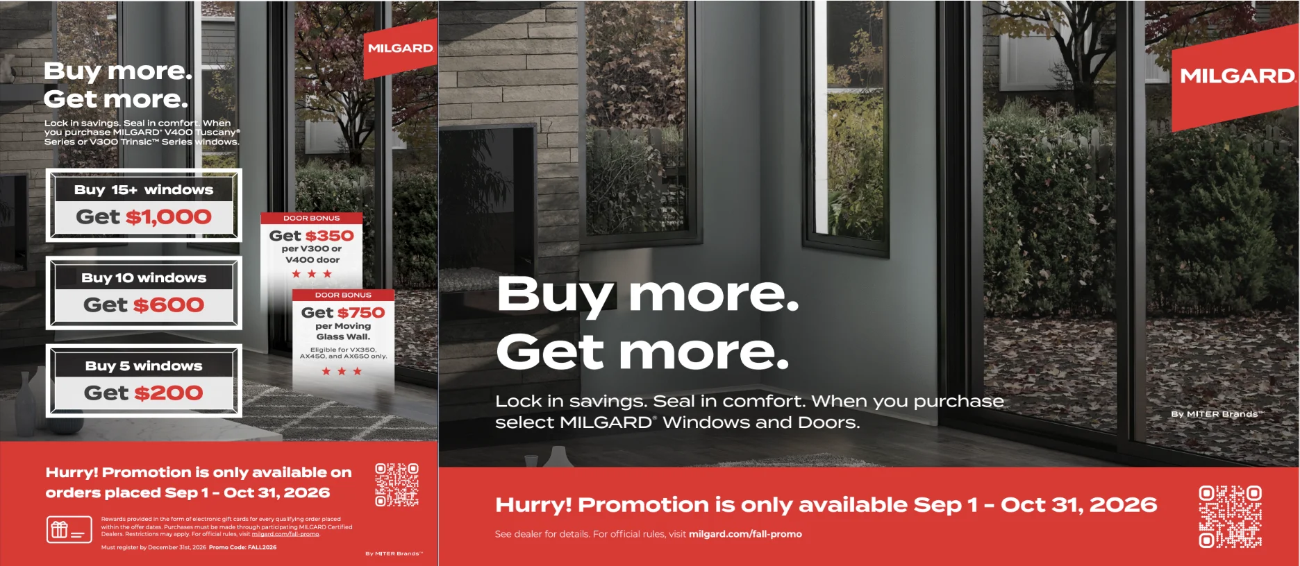 Milgard Fall 2026 Promotion - Buy More Get More